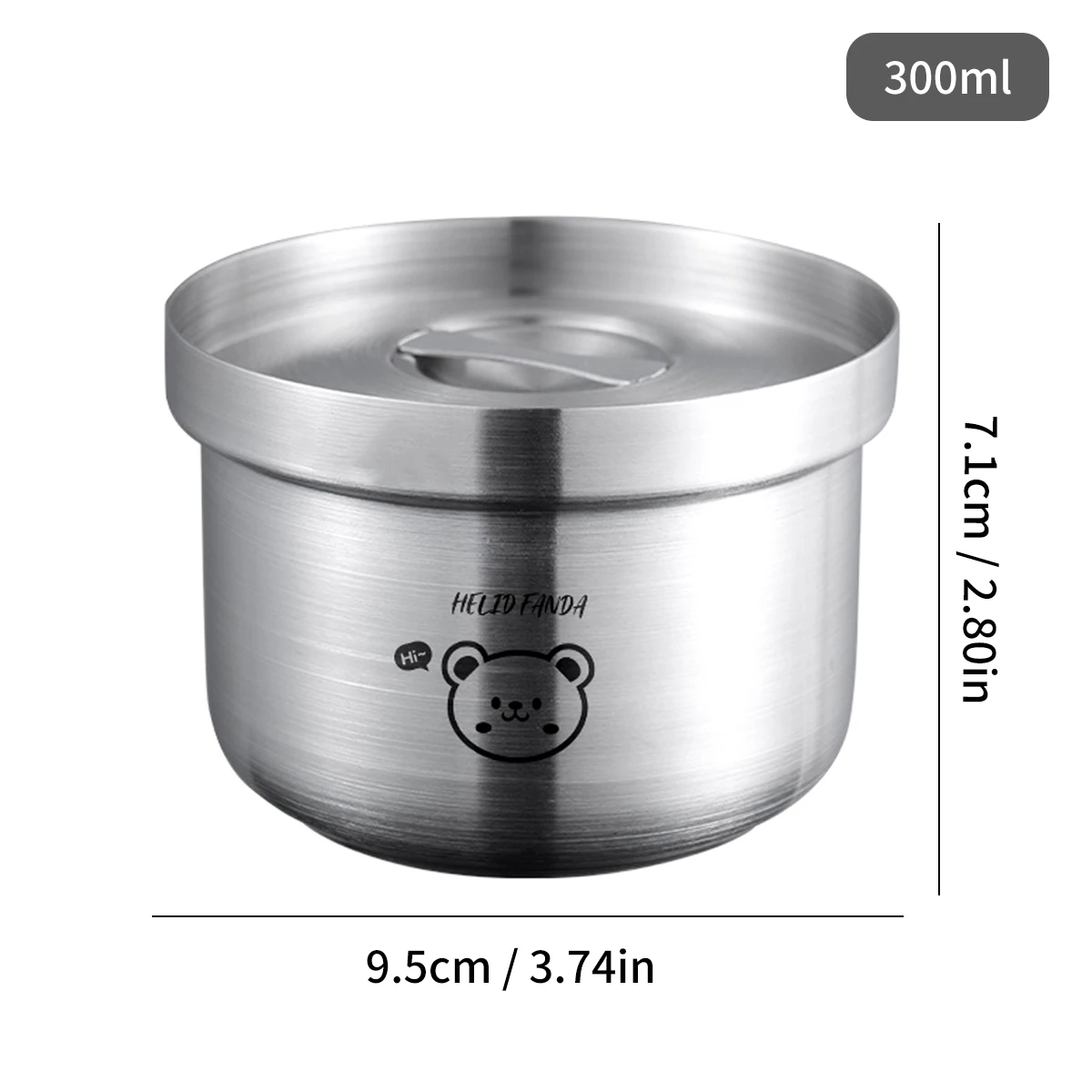 304 Stainless Steel Steam Bowl with Lid 300ml Stew Pot Stackable Food Container Versatile Egg Poacher Kitchen Utensils