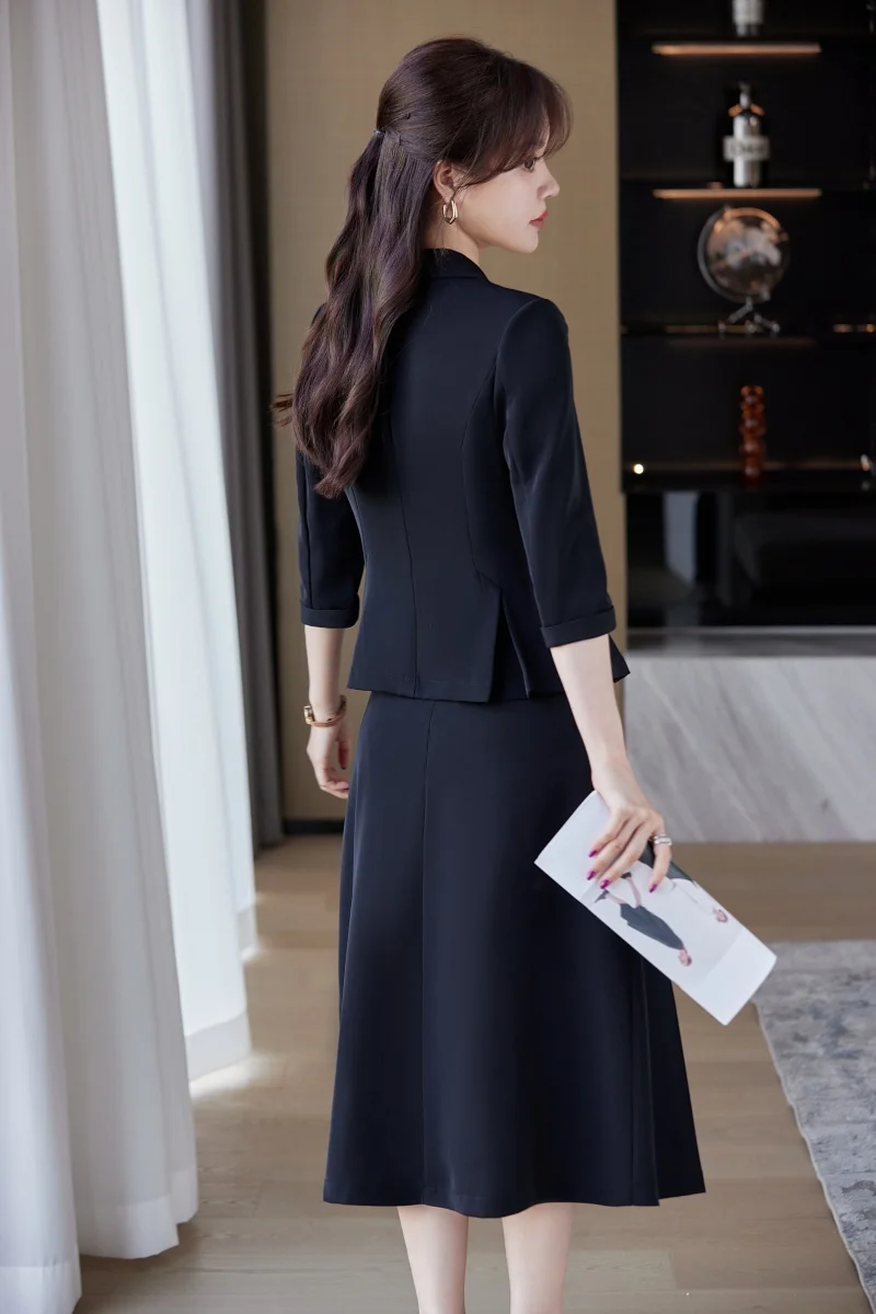 Traje de falda y chaqueta formal de negocios para mujer, ropa de