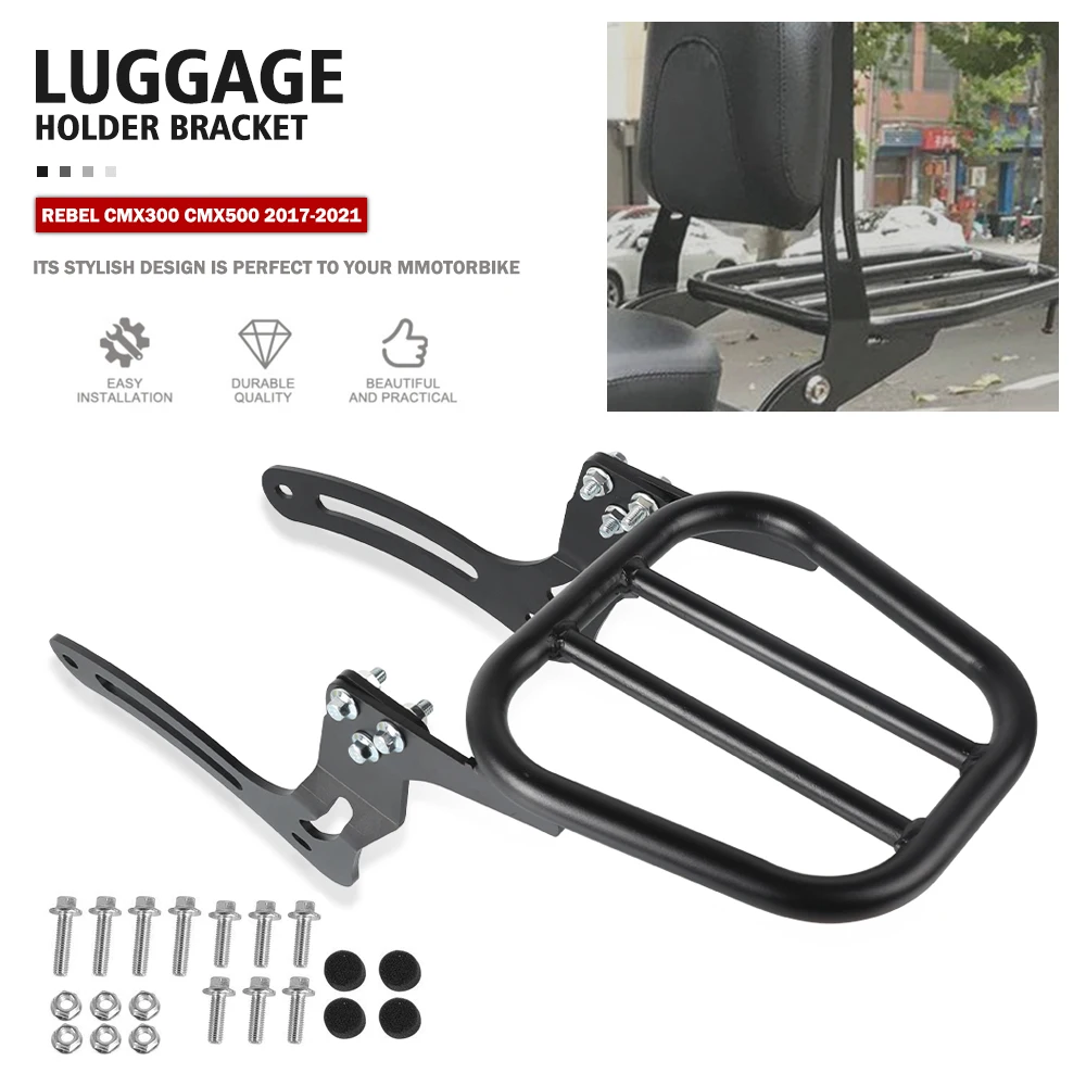 

Rear Luggage Fender Support FOR HONDA REBEL CMX300 CMX500 2017-2021 Luggage Rack Cargo Saddlebag Holder Shelf Bracket