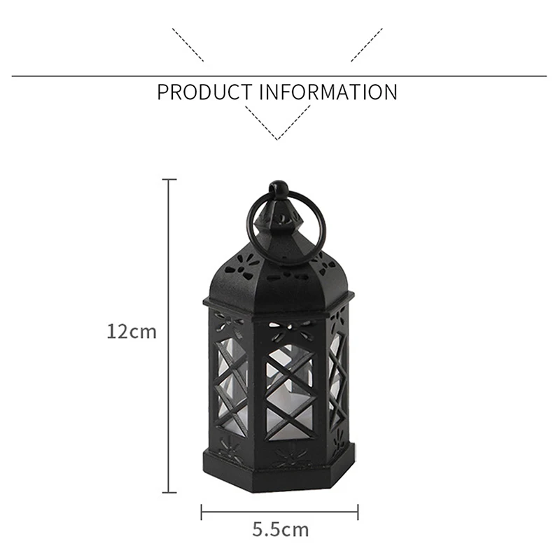 〔YY32〕Retro Desktop Lamp - Halloween Ambient Decor & Creative Gift Hexagonal LED Wind Lamp Candle Lamp Portable Pony Lamp