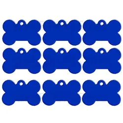 Bulk Pack of 20 Customizable Bone-Shaped Pet ID Tags with Personalized Engraving - 39x26x1mm (Blue 916)