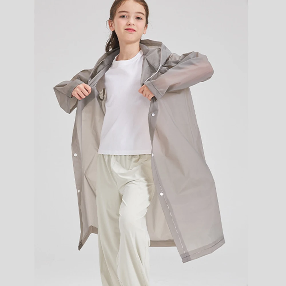 Eva Children Raincoat Waterproof Transparent Thickened Camping Hiking Boys and Girls Non-disposable Raincoat Set-ll raincoat poncho