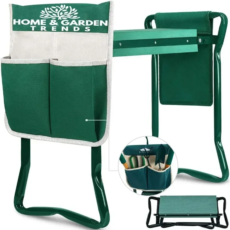 

Foldable Garden Kneeler Green Chair Gardening Bench for Kneeling Sitting Lightweight Multifunctional Seat Kneel Pad Yard Tool