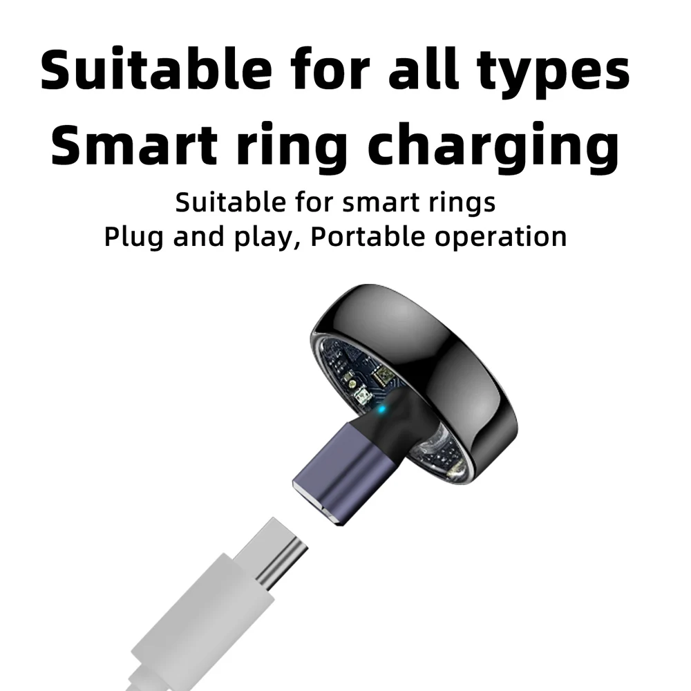 Magnetic Type-C Smart Ring Charging Adapter with Round Connector