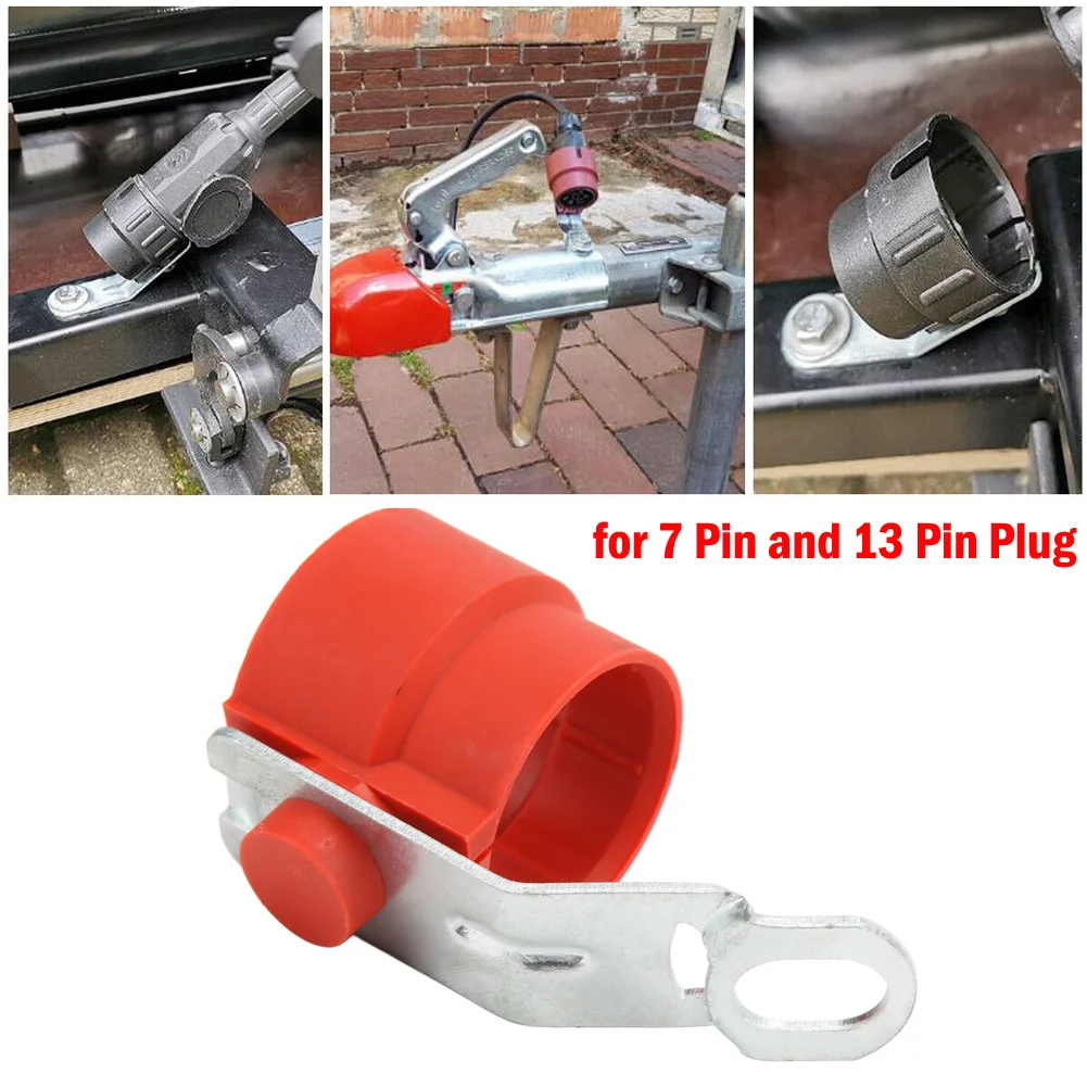 Parking Cover Trailer Plug Holder ABS Accessory Bracket Protective Red/Blue Rigid For 7 And 13 Pin Trailer Plugs