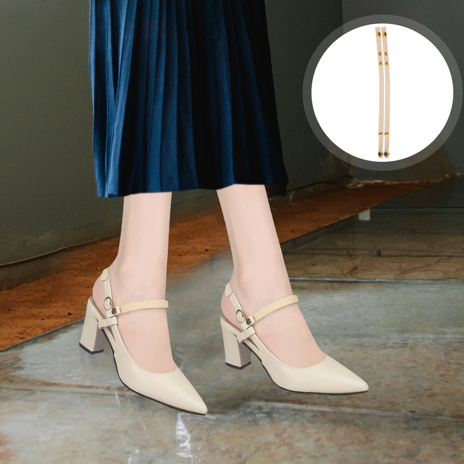 

Shoe Strap Extender Shoelaces Snap Button Straps Imitation High Heel Supply