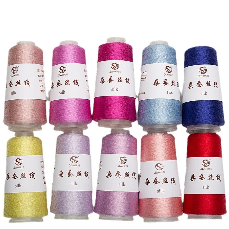 50g Mulberry Silk Thread 100% Pure Silk Thread Hand-woven Fine Silk Thread Wool Ball Winding Flower Fine Thread Material 4