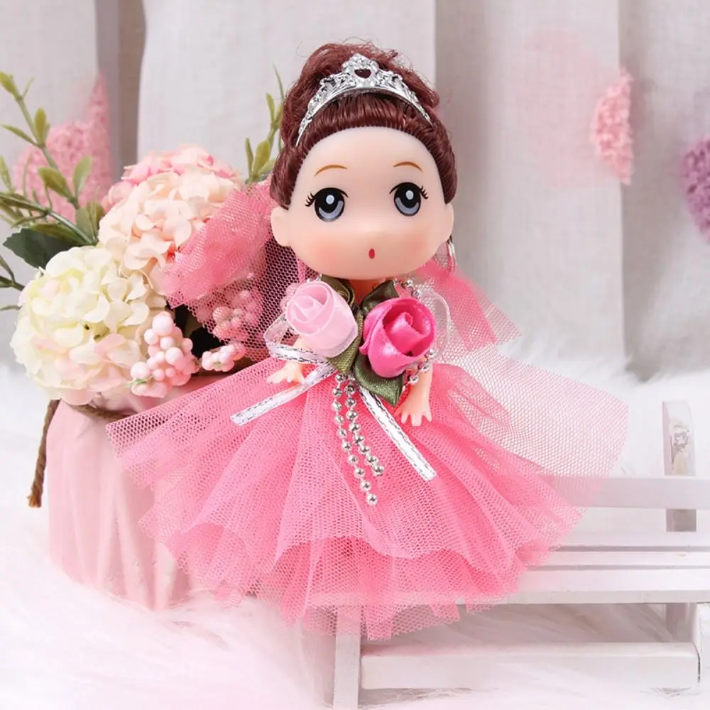 12 Cm Big Eyes Princess BJD Korean Makeup Look DIY 12cm Bjd Sweet Safe Plastic Wedding Dress Mini Girl Birthday Gift