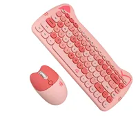 MOFII Kawaii Cat 2.4G Wireless Keyboard and Mouse Set Cute Lipstick Punk Keyboards and Mice Combos for Laptop PC Home Office - Image 3