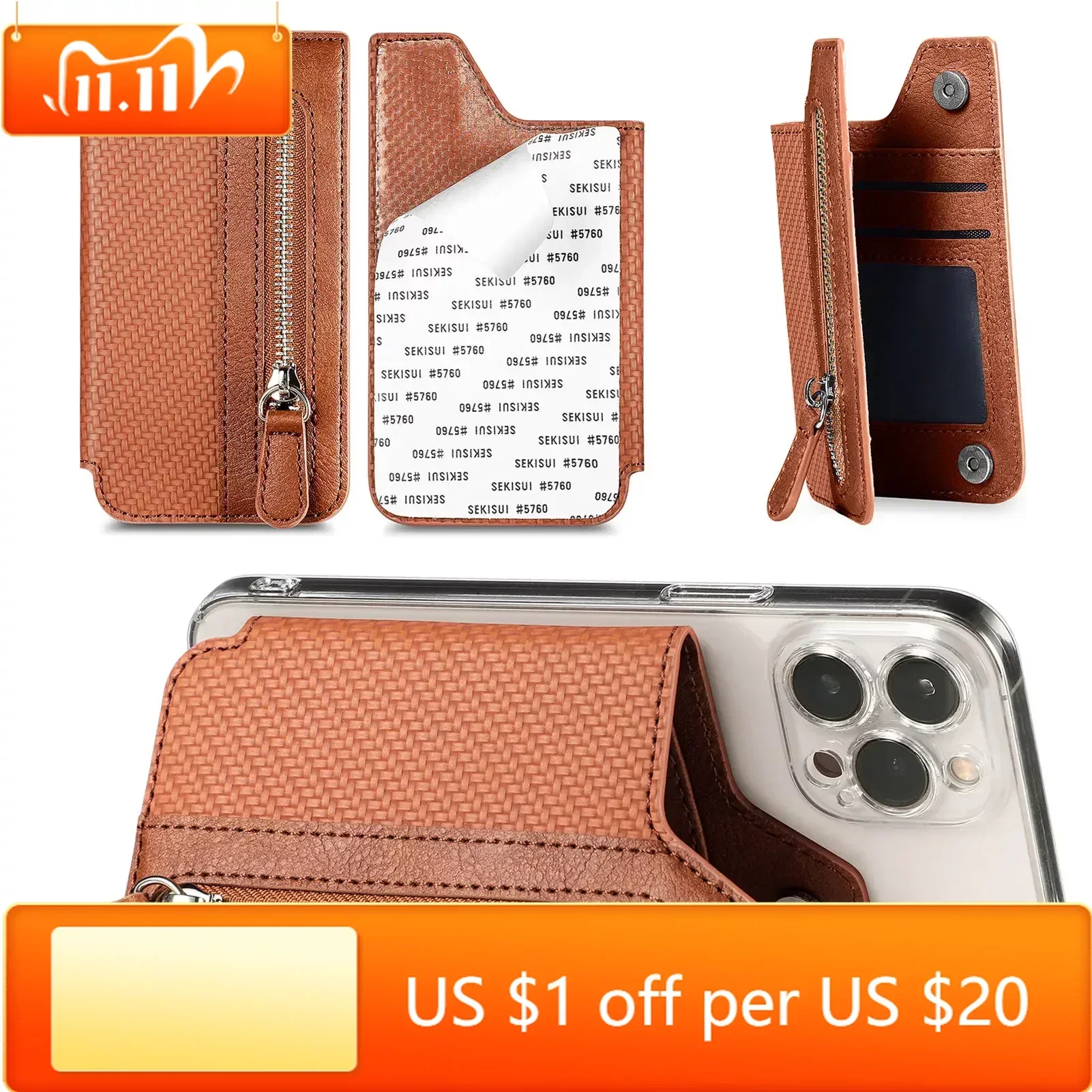

Phone Card Slot Holder Phone Holder Wallet Case For Cell Phone