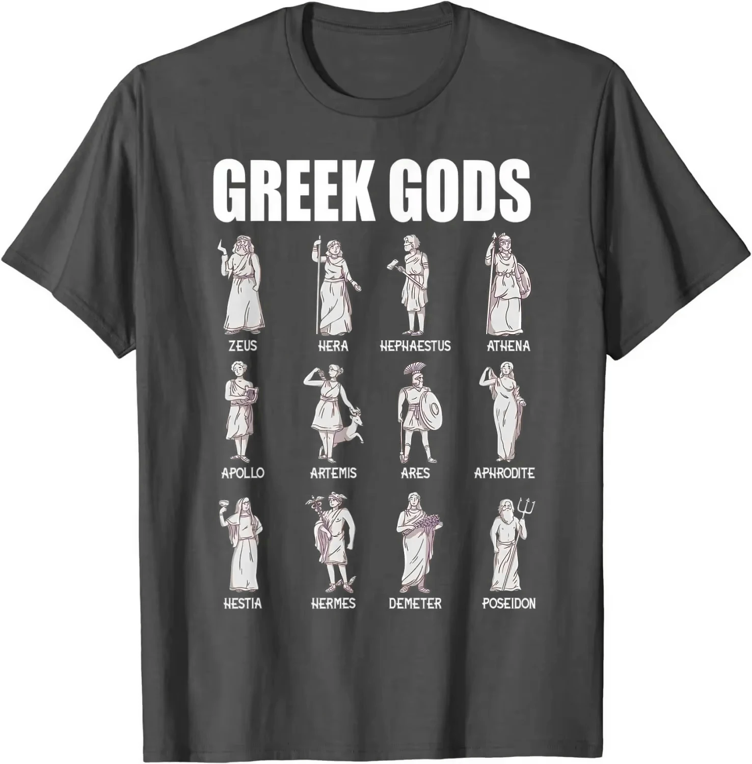 Greek Mythology Oversized Cotton T-Shirt - Casual Summer Streetwear