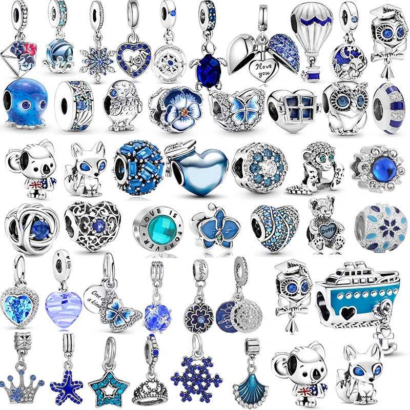 

2Pcs/lot Hot Sale Blue Pansy Butterfly Charm Pendant Beads Fit DIY Bracelets Necklaces For Women Grilfriend Jewelry Accessories