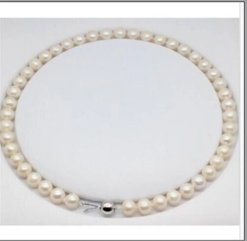 Gorgeous South China Sea AAA 10-11mm Authentic Round White Pearl Necklace 18 