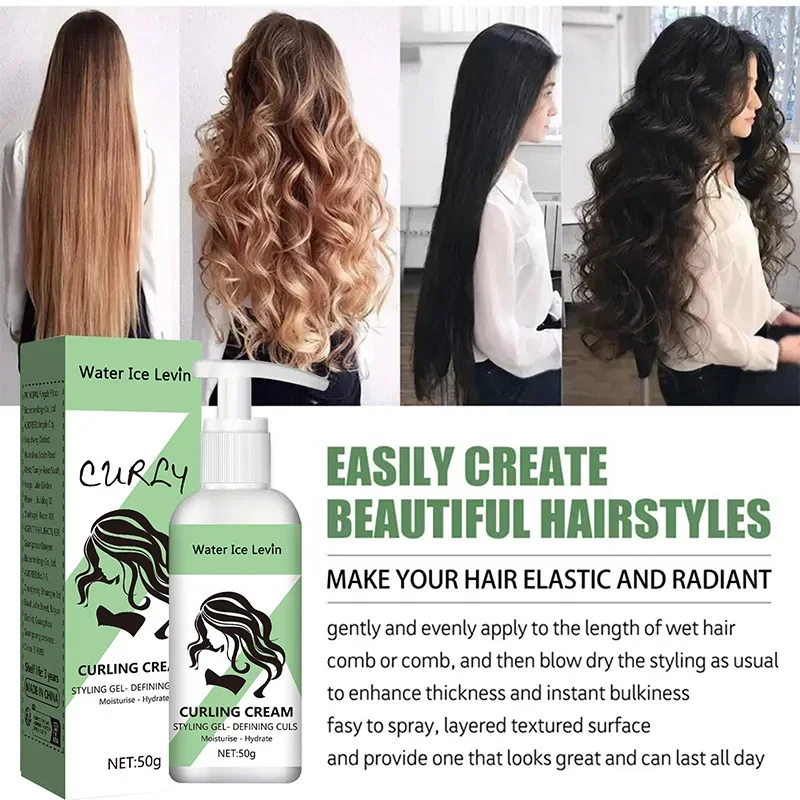 Curl Enhancers Curl Booster Defining Cream Hair Curling Moisturizing Styling Elastin Repair Curling Essence Hair Care
