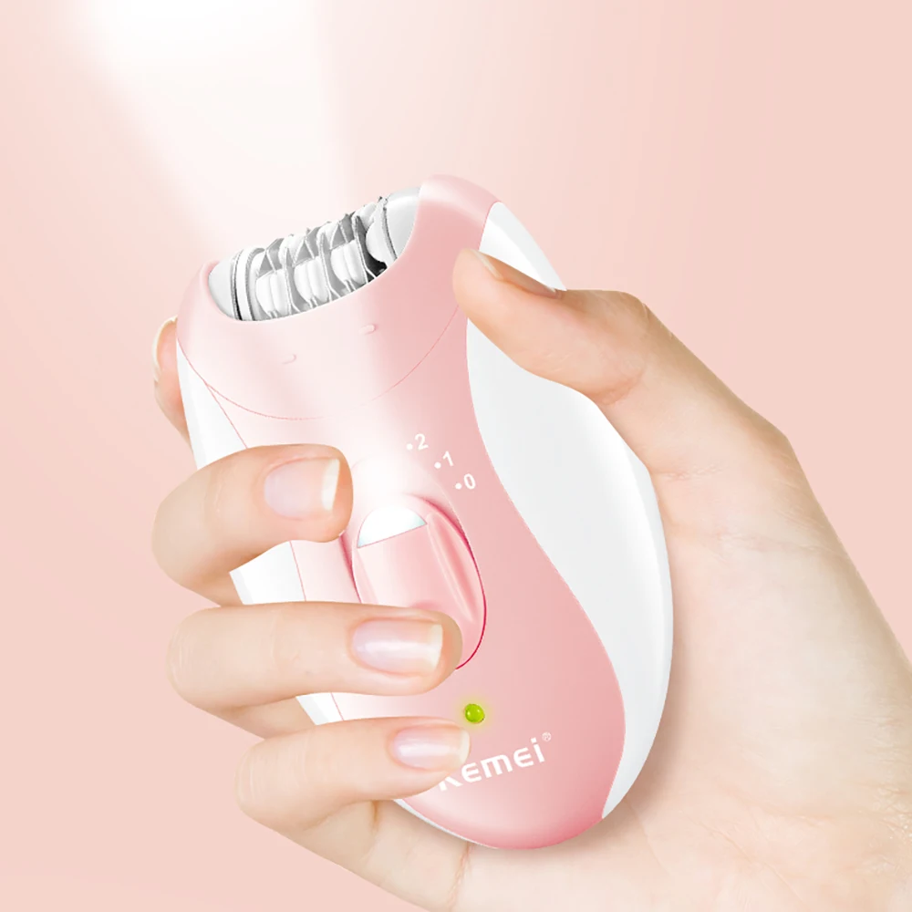 Kemei Epilator Man Women Electric Lady Body Hair Remover Removal Shaver Leg Armpit Face Hair Depilatory Rechargeable 2 Speeds 6