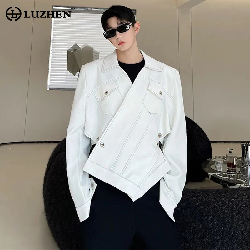 

LUZHEN Handsome Original Design Men High Street Casual Jackets Asymmetric Stylish Male Trendy Outerwear 2024 New Clothes 692dff