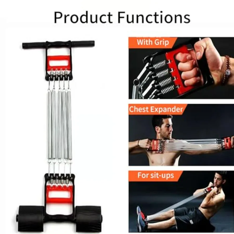 3 in 1 Chest Clip Muscle Pedal Spring Chest Expander , Pedal Puller Three Purpose Fitness Equipment Removable,Strength Trainer G