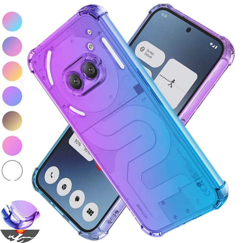 Vier-Ecken stoßfeste TPU-Hülle mit Farbverlauf für Nothing Phone 3a 2a (2A) Plus 2 1 Schutzhülle Fundas Coque Capa