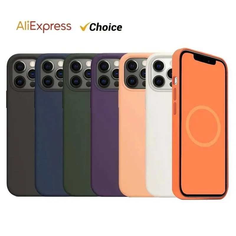 

Оригинальный жидкий силиконовый Магнитный чехол Magsafe для Apple iPhone 12 Pro Max 12 Mini 12 Pro, чехол с беспроводной зарядкой