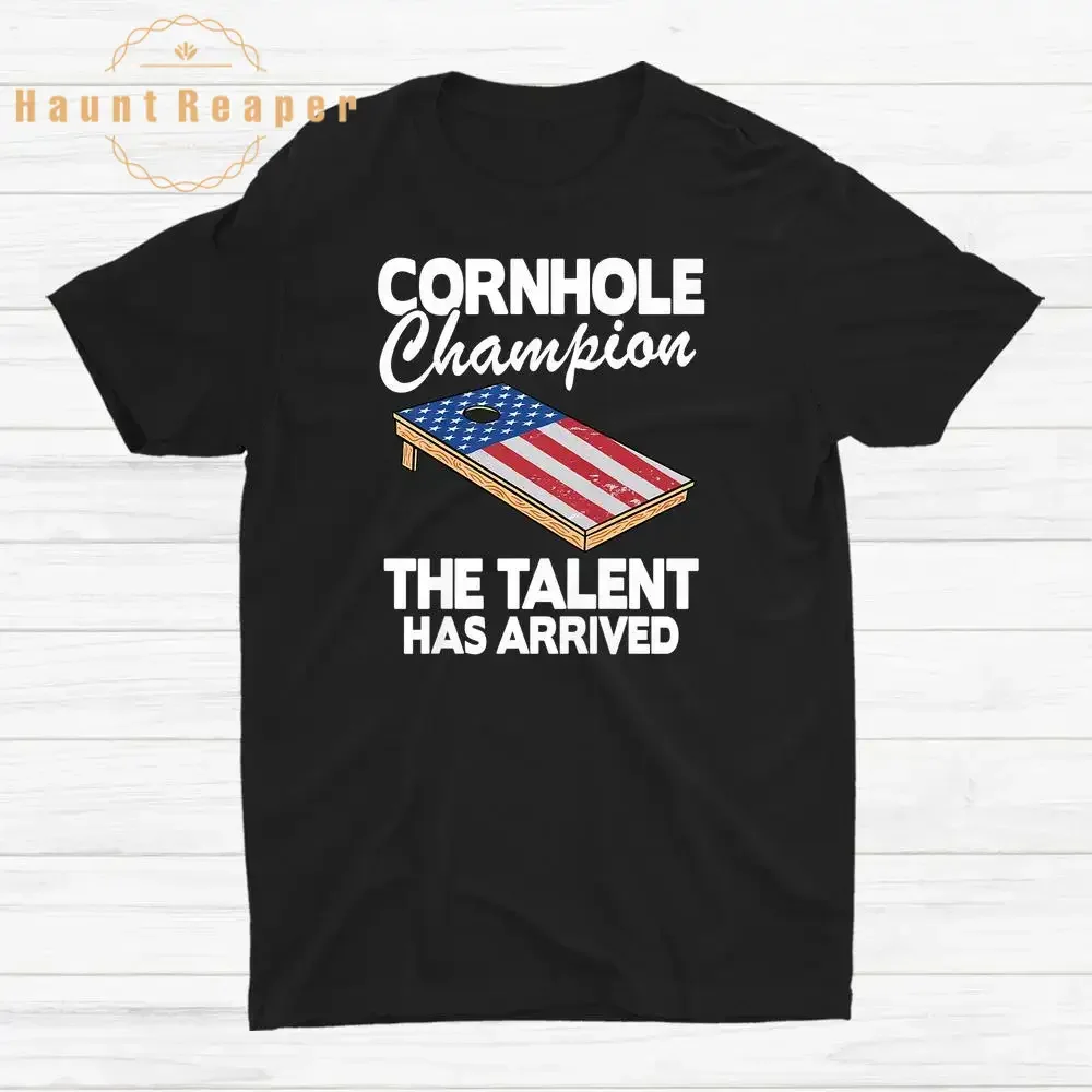 

Haunt Reaper Men T Shirt Cornhole Champion American Flag Board Shirt Summer Fashion Short-sleev T-Shirt