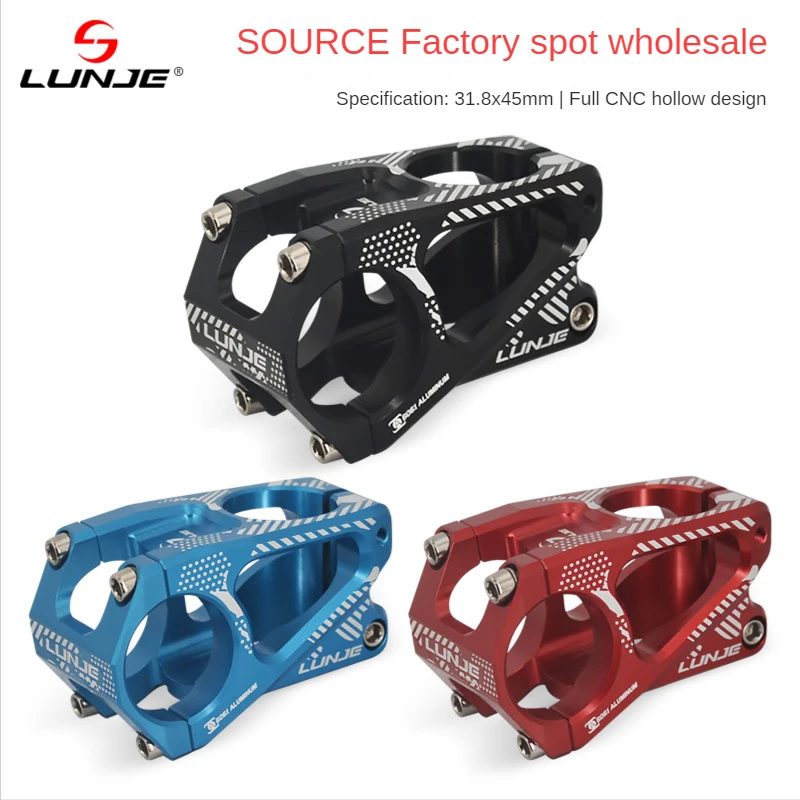 Lunje Mtb Bicycle Handlebar Stem Bike Vertical Mountain Bike Riser Aluminum 31.8*45mm Handlebar