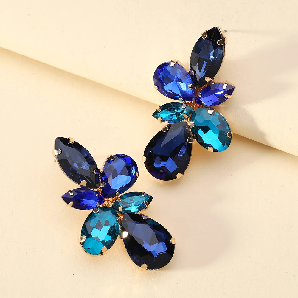 Orecchini pendenti in cristallo bohémien, in argento, con zirconia