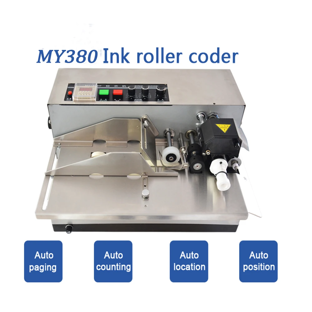 

MY-380 Solid Ink Date Coding Machine Coding Machine Date Coder Semi Automatic Auto Label Sending Continuous Table Top Model