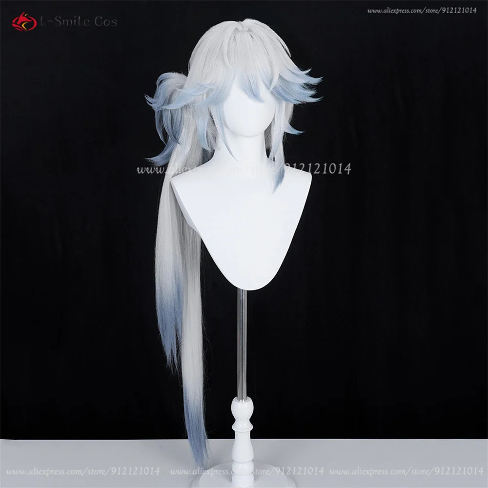 Yaoguang Cosplay Perücke 100cm Grau-Blau Hitzeresistent Synthetik Halloween 6