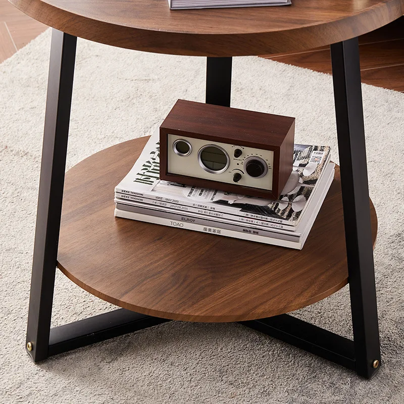 JOYLIVE Tea Table Simple Modern Sofa Side Table Household Round Double-layer Side New