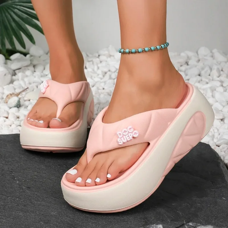 Women Casual Platform Slippers Summer New Outdoor Beach Sandals Comfortable Shallow Fashion Flip Flops Lightweight Slides Women