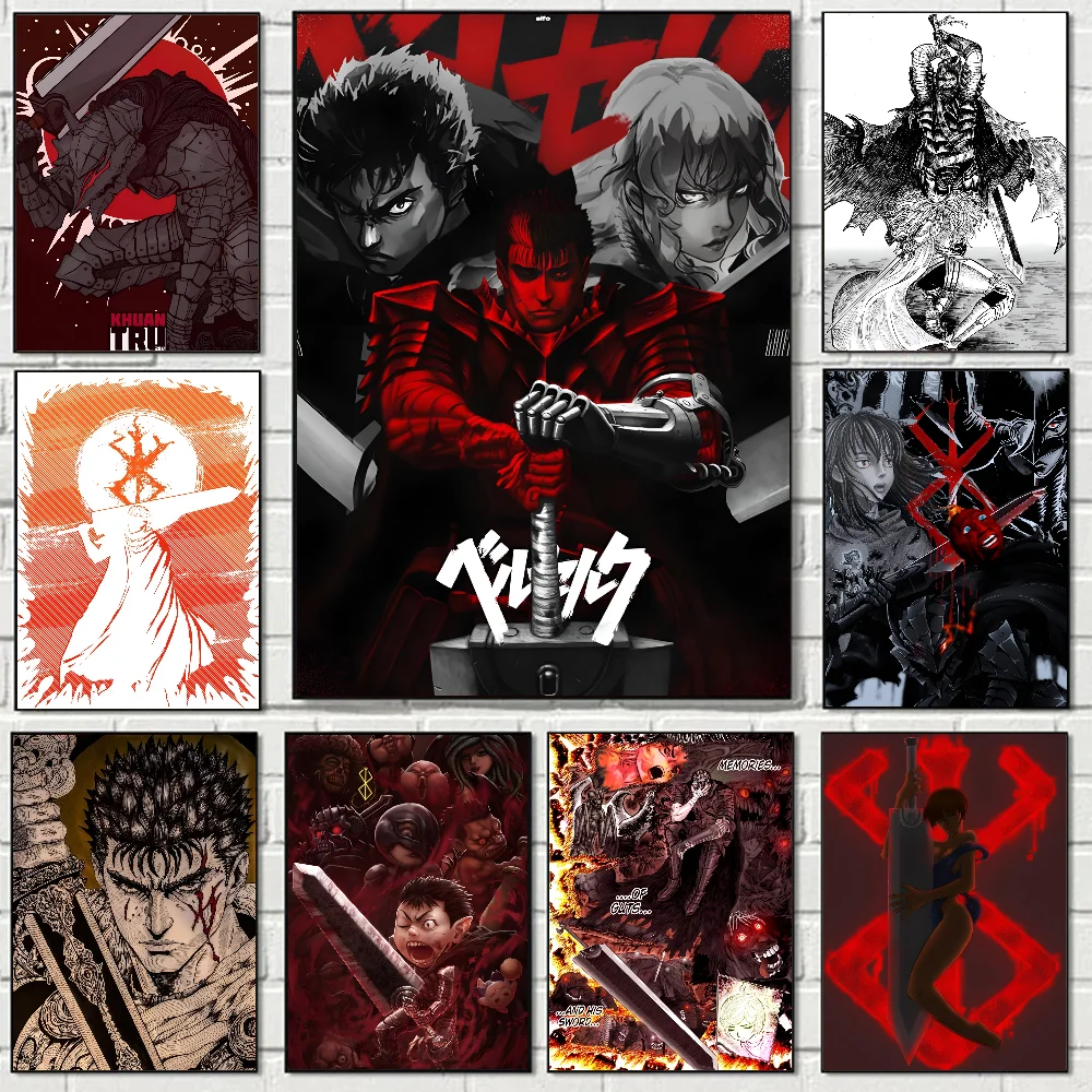 1PC B-berserk Poster Poster Paper Print Home Living Room Bedroom Entrance Bar Cafe Art Painting Decoration