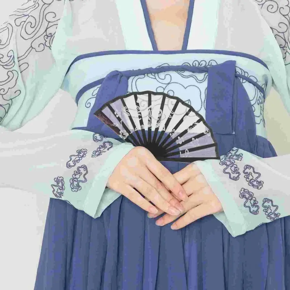 Folding Fan Handheld Fan 8cm Mini Silk Fan Wall Hanging Cute Folding Fans Toys Handmade Doll Craft Children's Toys portable fan mini fan hand fan silk fans