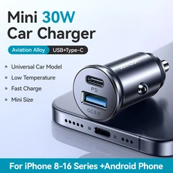 Compact 30W Dual - Port Fast Charging Car Charger (USB Type - c)