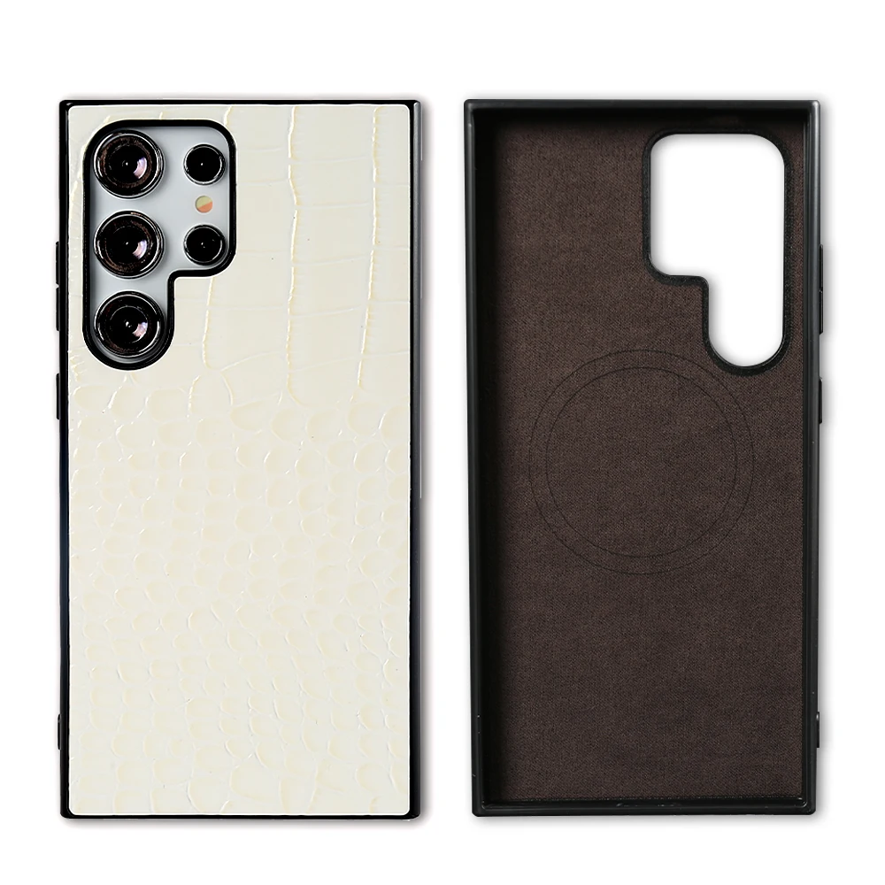 Premium Genuine Leather Phone Case with Cowhide Back Shell