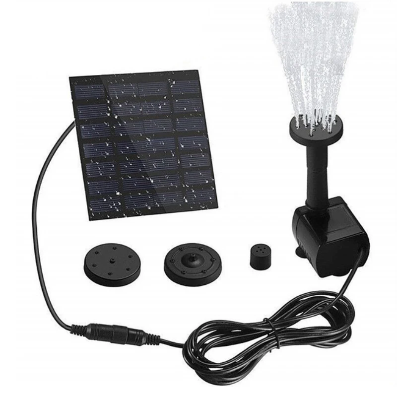 Solar Garden Fountain Pump with 6 nozzles for Poultry baths Ponds Gardens