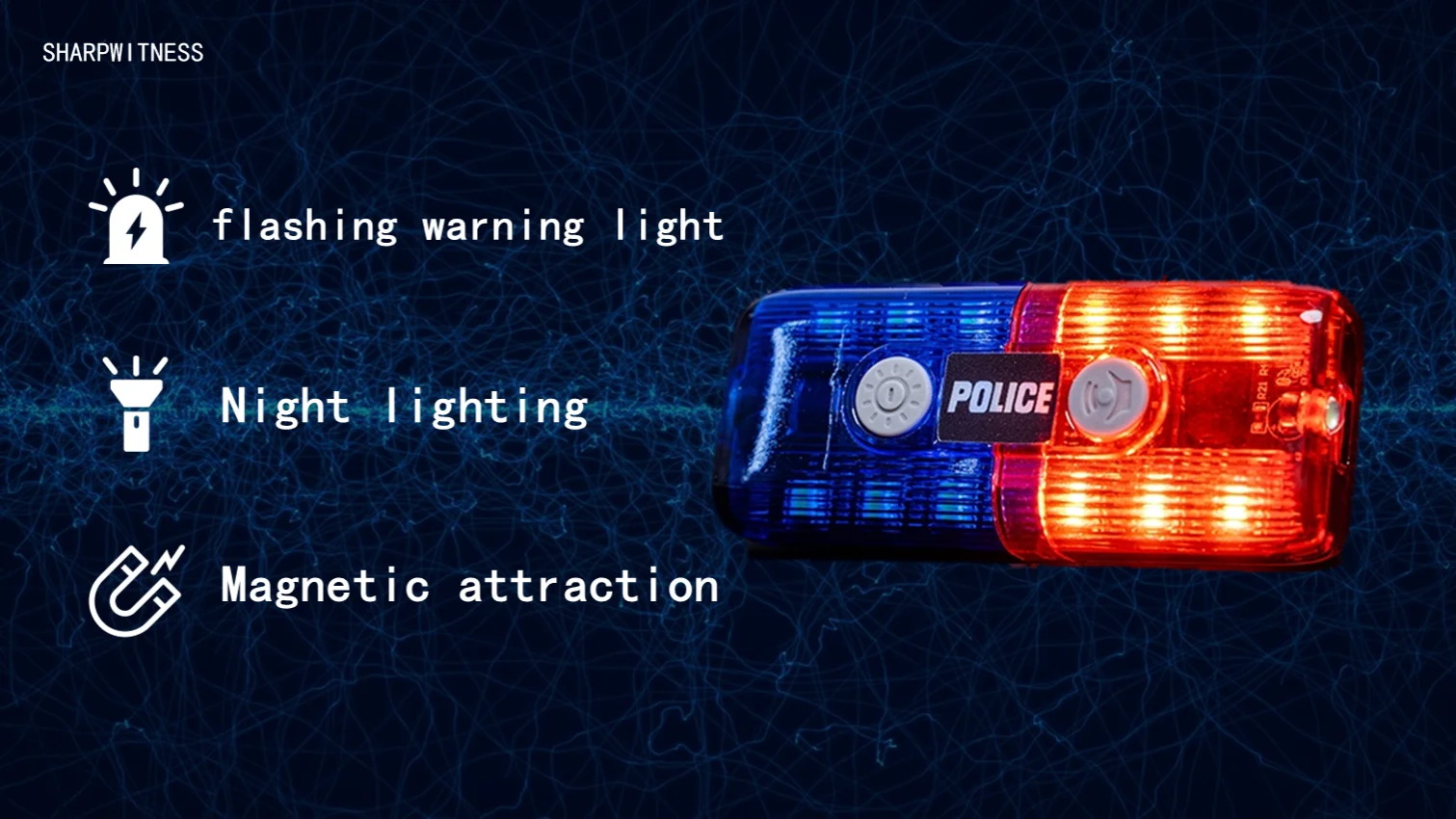 Torcia Da Tetto Auto 240 LED Blu - Luci Stroboscopiche Per Emergenze E Veicoli Di Soccorso - Foto 4