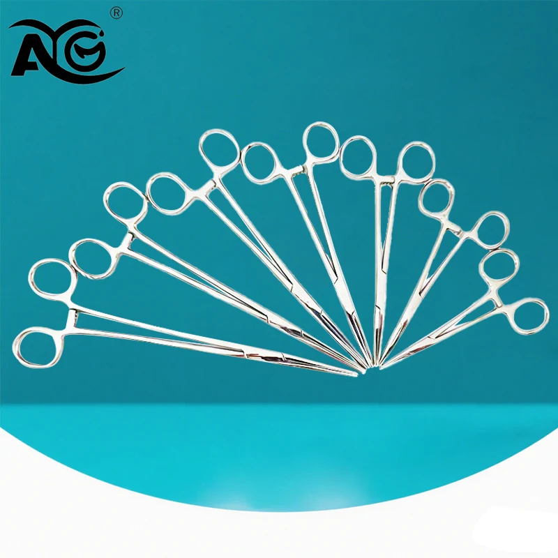 Stainless Steel Hemostatic Forceps Vascular Forceps Surgical Clips Straight Elbow Large and Small Mosquito Clips Complete Models