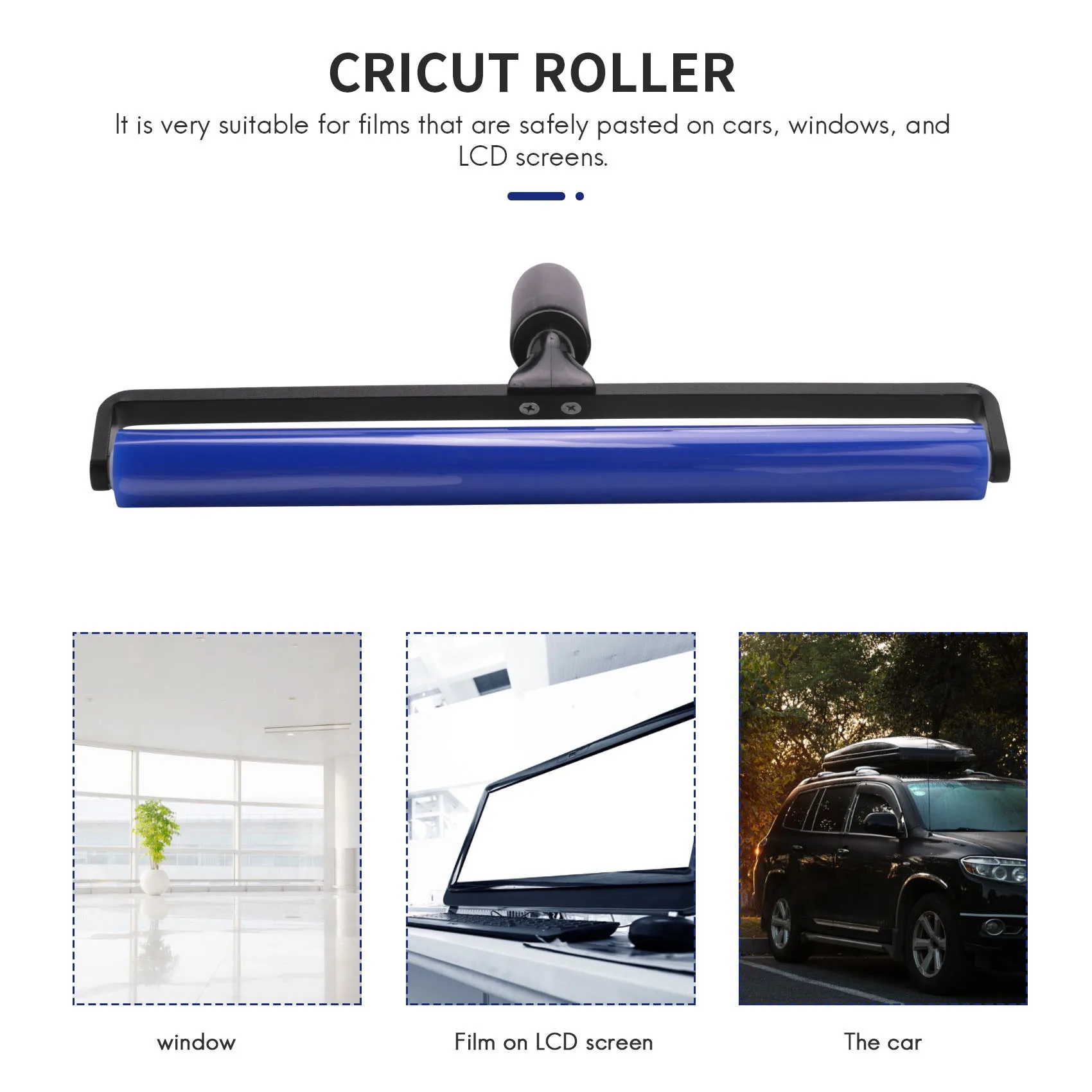 트렌딩 12인치 광폭 실리콘 소프트 고무 페이스트 롤러 스퀴지 롤링 휠 정전기 방지 스티키 데드너 자동차용