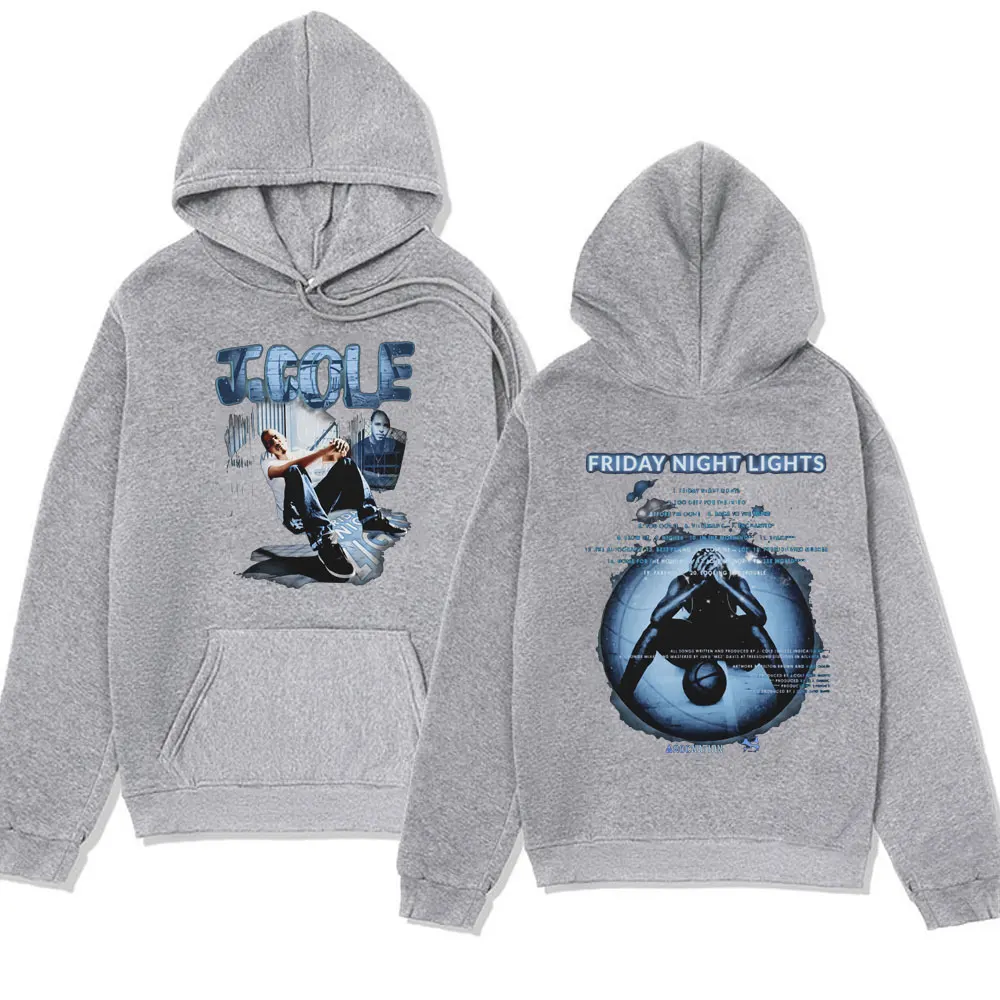 Rapper J Cole Friday Night Lights Hip Hop Graphic Printed Hoodies Men Women Fashion Cotton Fleece Pullover Oversized Sweatshirts