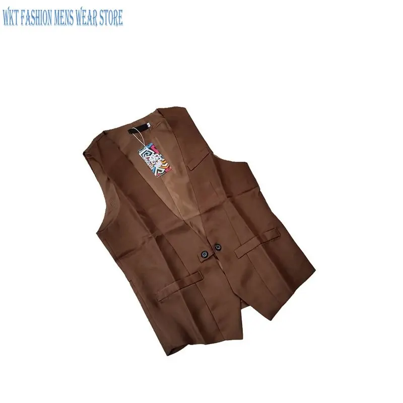

Blazer Suits Vests England Style Waistcoat Fashion Spring and Autumn Men's Clothing Suit Vest Slim Fit Jacket Polyester Button