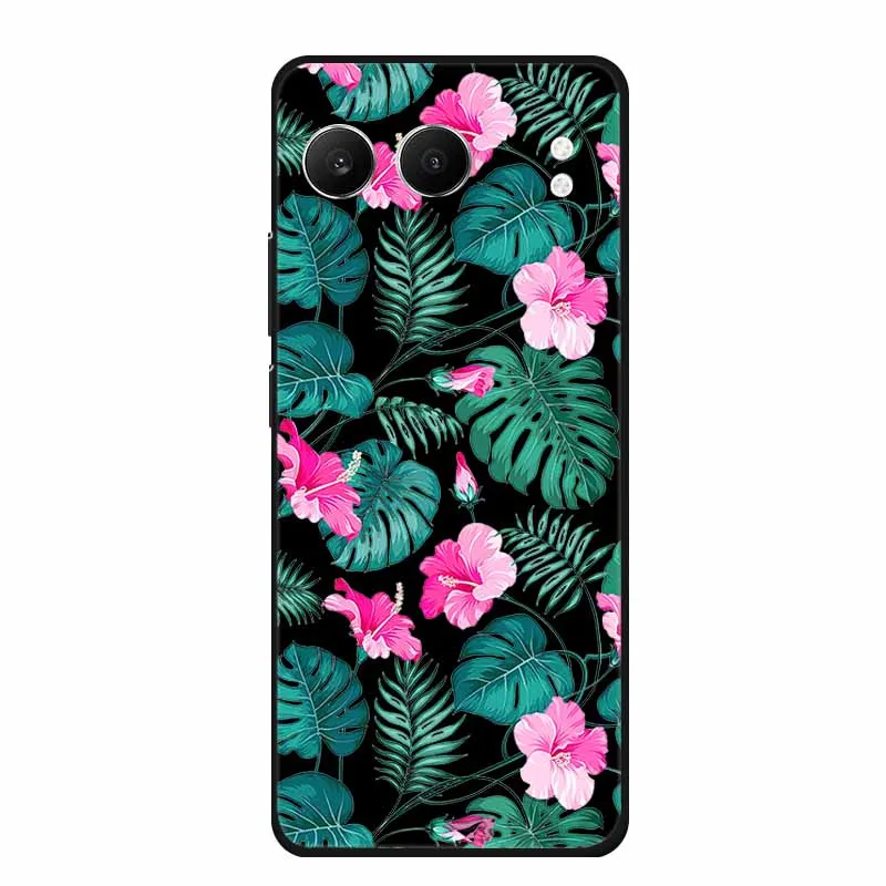 Cute Cartoon Cat Black Silicone Soft Back Cover Case