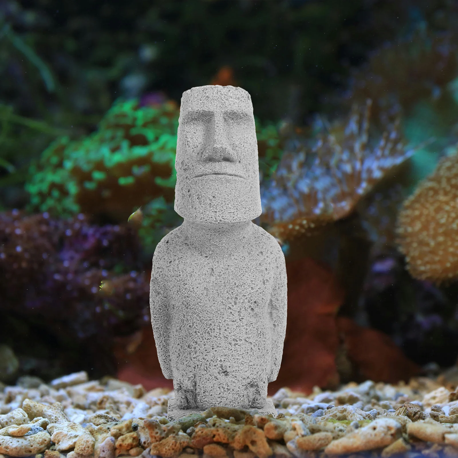 Realistico Moai Figurine Fish Tank Aquarium Easter Island Figurine Moai Decoration