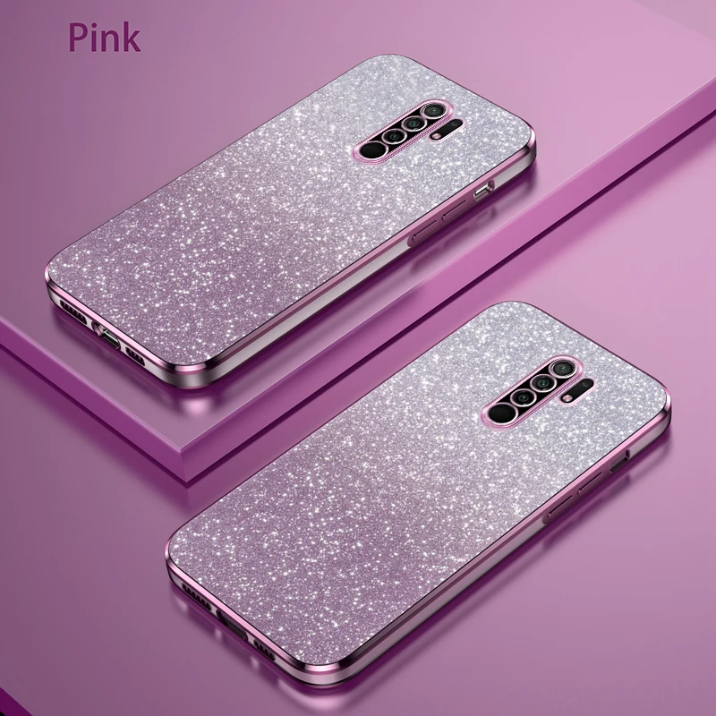 Luxurious Gradient Glitter Plating Silicone Back Cover