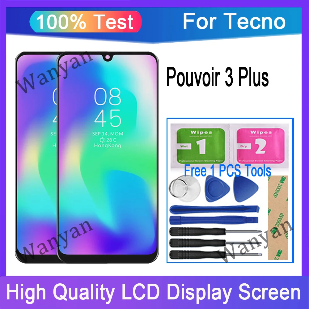 

6.35" inch Original AMOLED For Tecno Pouvoir 3 Plus LB8 LB8a LCD Display Touch Screen Digitizer Replacement