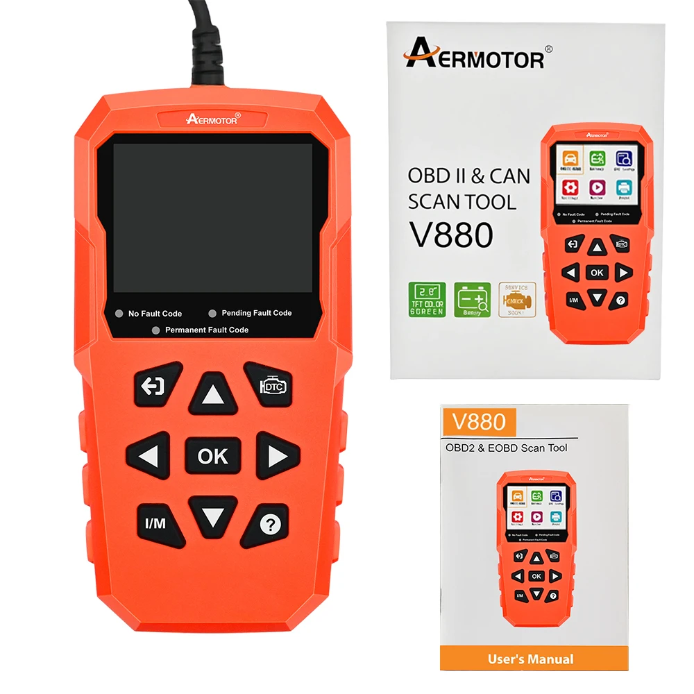 V880 Car Diagnostic Scanner Engine Check Car Code Reader Obd2 Diagnostic Tool Multi-Language On-Board