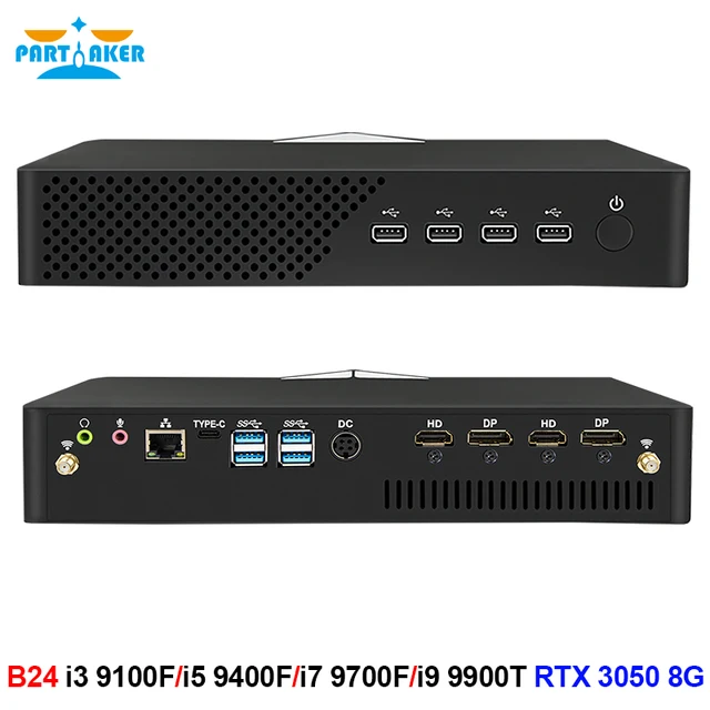 Partaker Gaming PC i9 9900T i7 9700F i5 9400F Nvidia RTX3050 8G GDDR6 2*DDR4 M.2 NVMe SSD Desktop Computer Windows 11 AC WiFi 1