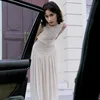 White Round Neck Vest Dress For Women'S Summer New Design With Pleated Sleeveless Slim Fit And Minimalist Long Skirt 5