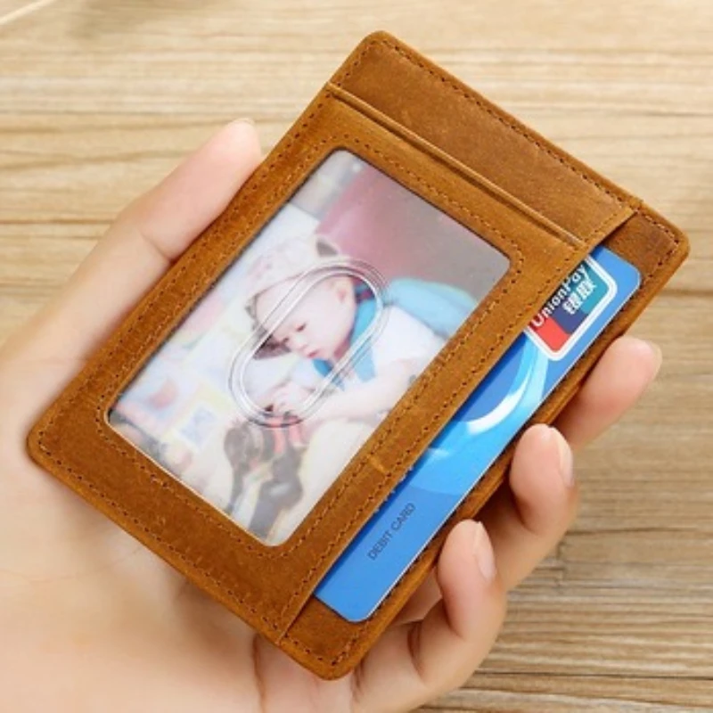 Slim Wallet Front Pocket Minimalist Leather RFID Blocking Medium Size Passport Cover Purse Credential Holder Women Card Holders