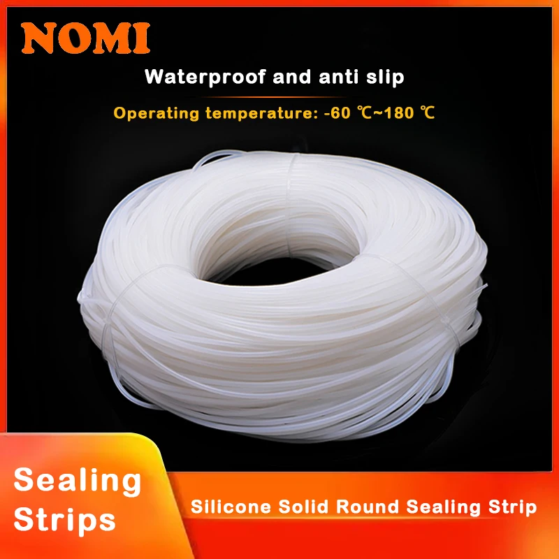 1/5M Silicone Solid Round Seal Strip Dia 1/2//3/4/5/6/7/10/11/12/14//15/16/18/20/25mm White High Temperature Resist Seal O ring