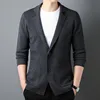 Men 100% Super Fine Merino Wool Blazer Coat 2024 Spring Autumn Knitted Pure Wool Man Single Breasted Cardigan 5